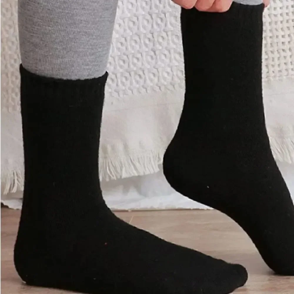 Black Merino Wool Blend Socks